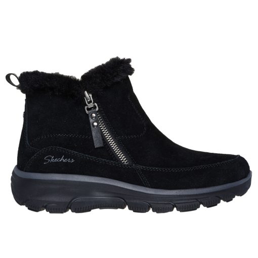 Skechers 167862-BLK Női fekete bundás csizma